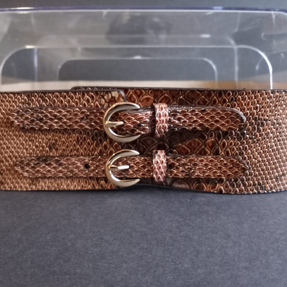 Brown Snake Print Belt (Size Lg)